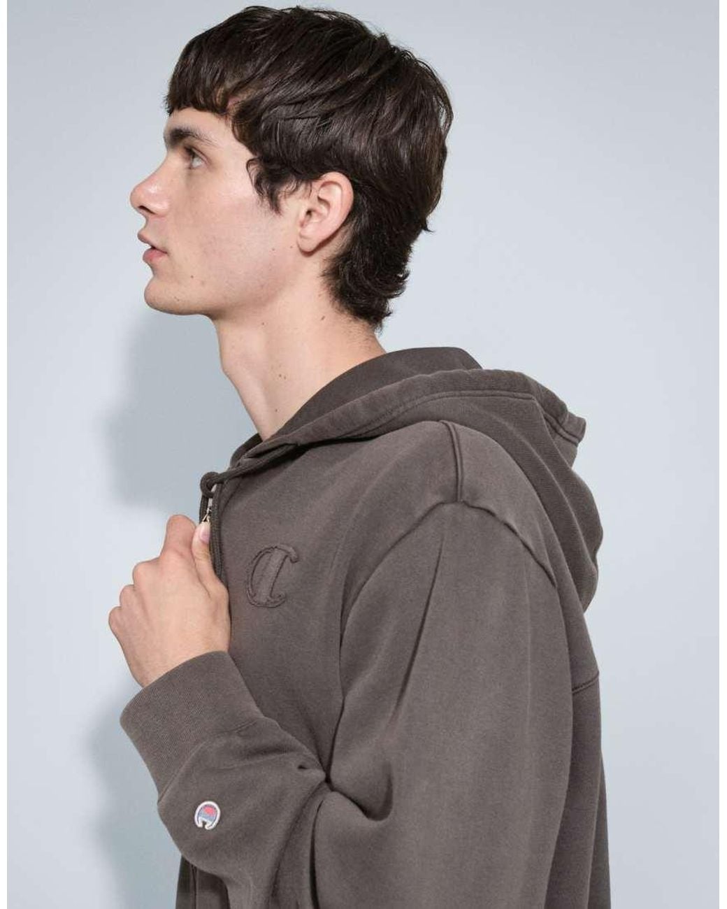 Champion Brown Laundry Full Zip Hoodie for men