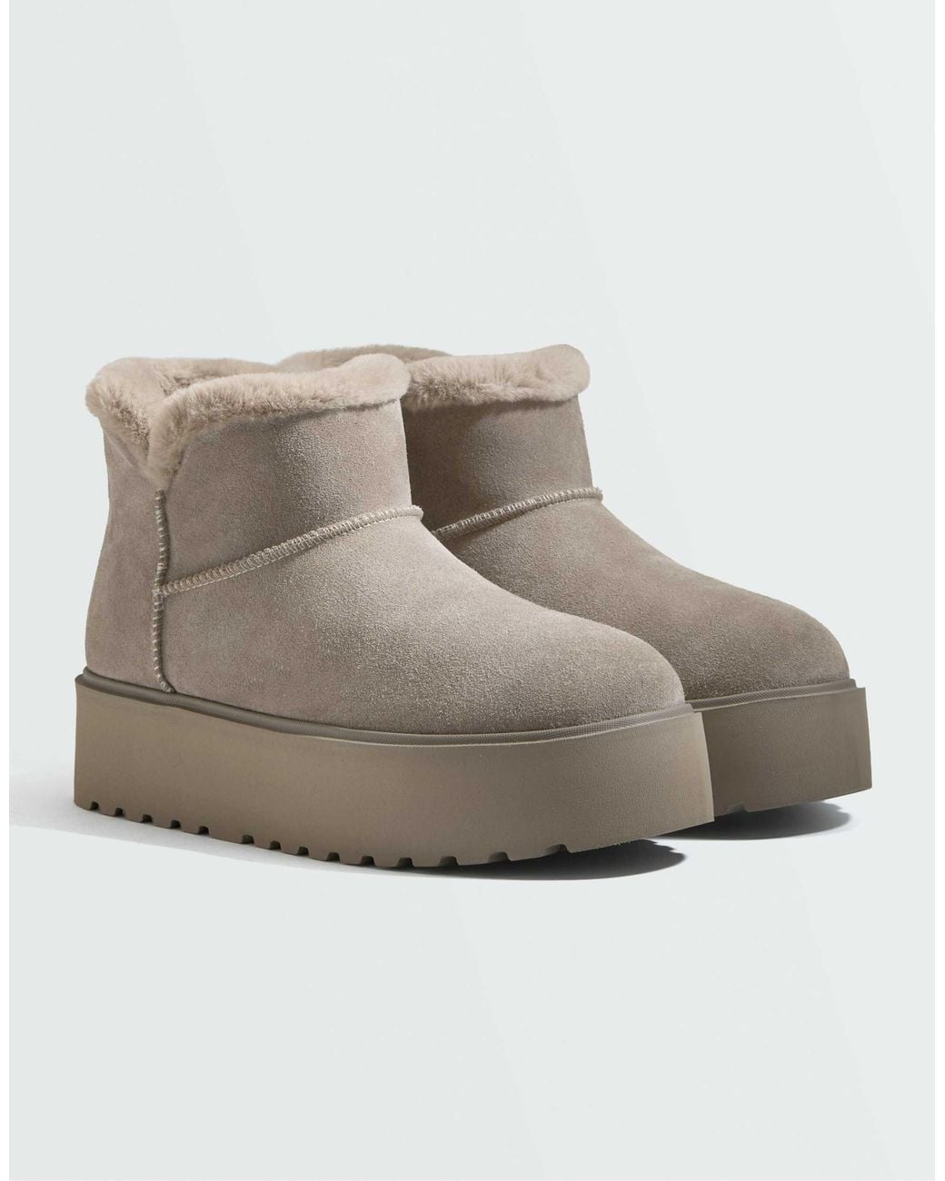 Oysho Gray Plateaustiefel