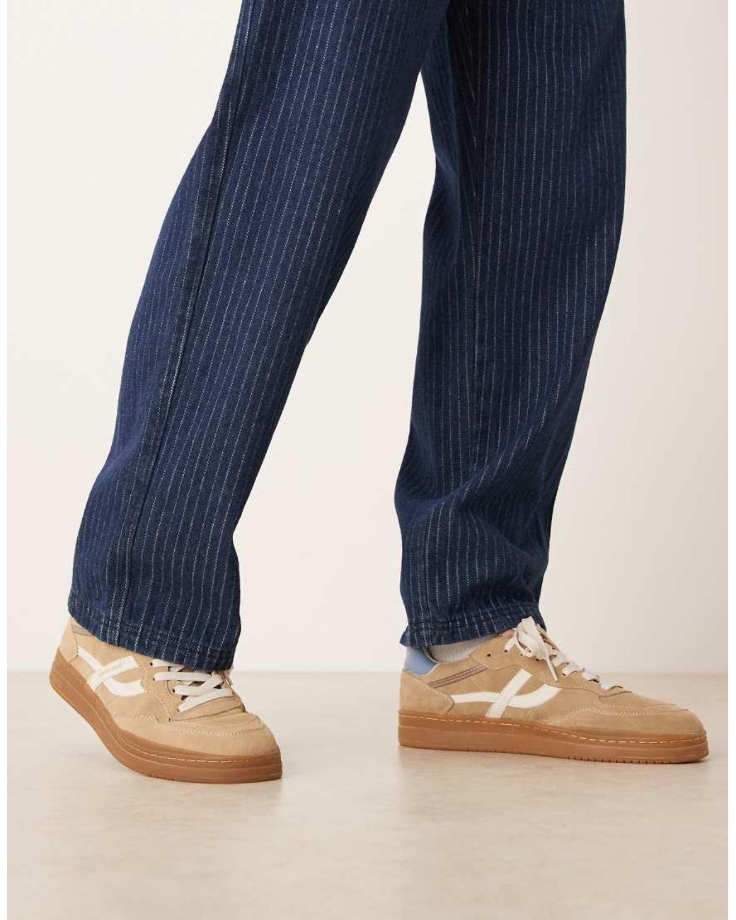 Pompeii UK Blue Pompeii Elan Pippa Suede Lace Up Sneakers for men