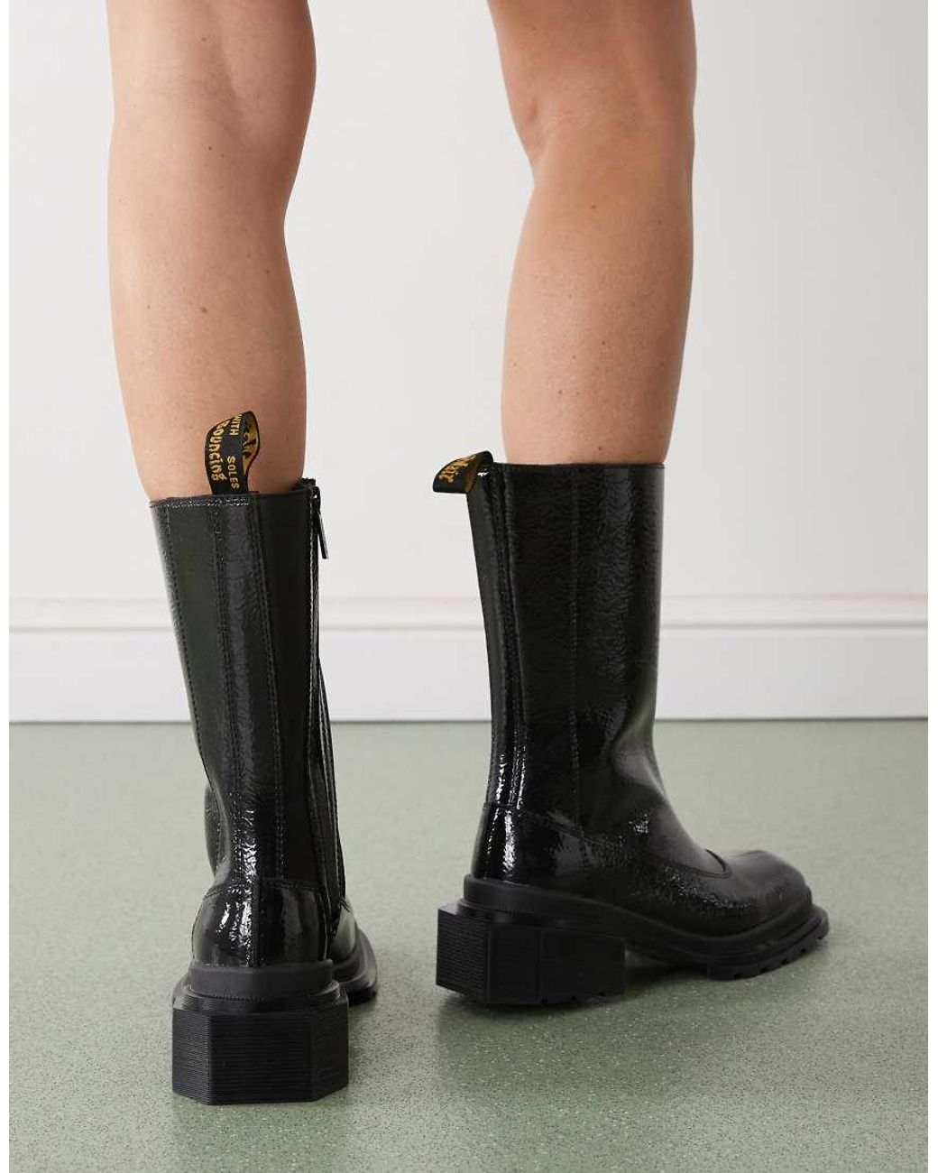 Dr. Martens Black Maybole Hi Patent Boot