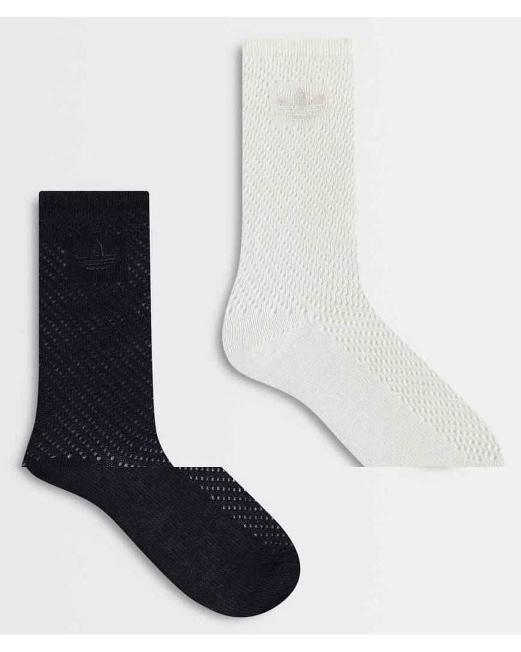 Adidas Originals White 2 Pack Crochet Socks for men