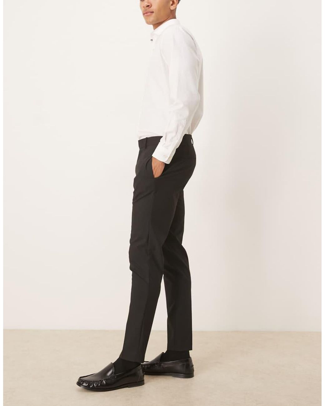 ASOS Black Smart Skinny Trousers for men