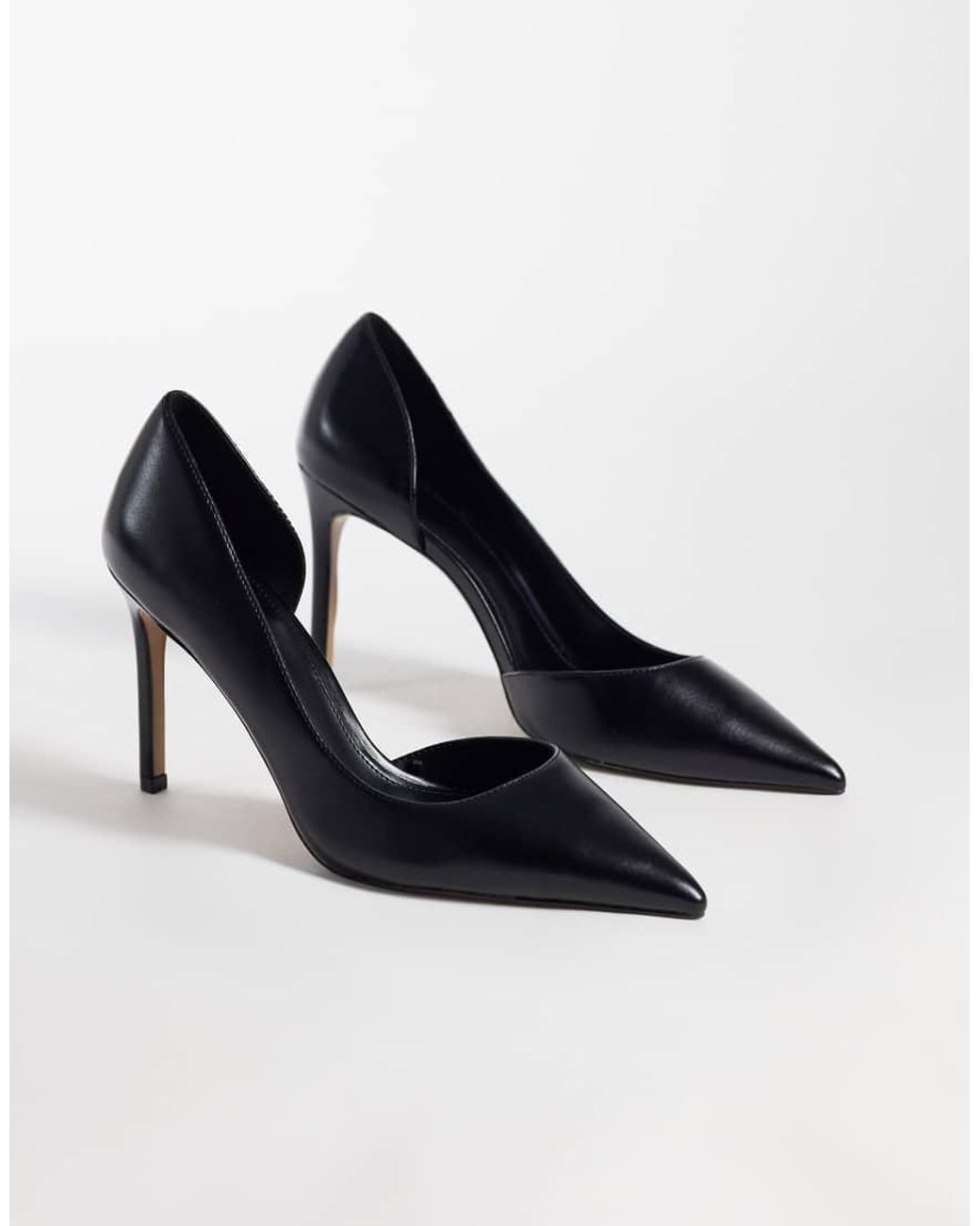 Mango Blue Heeled Court Shoe