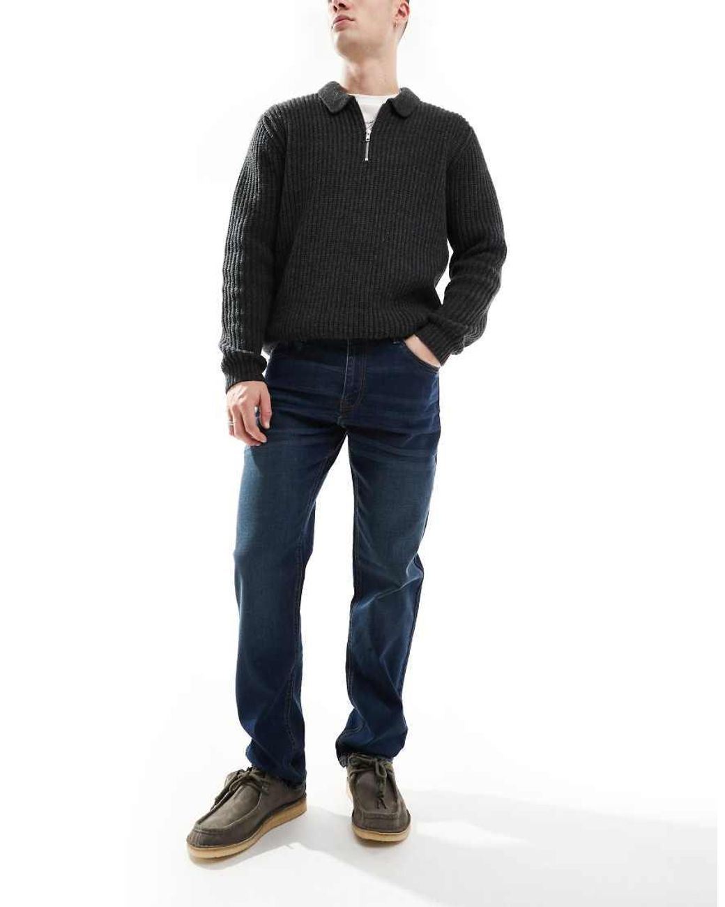 Threadbare Blue Straight Fit Jeans for men