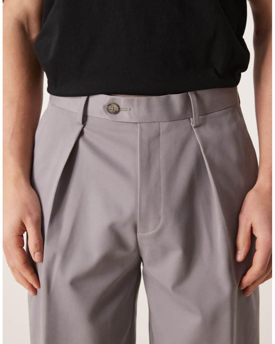 ASOS Gray Smart Oversized Tapered Pants for men