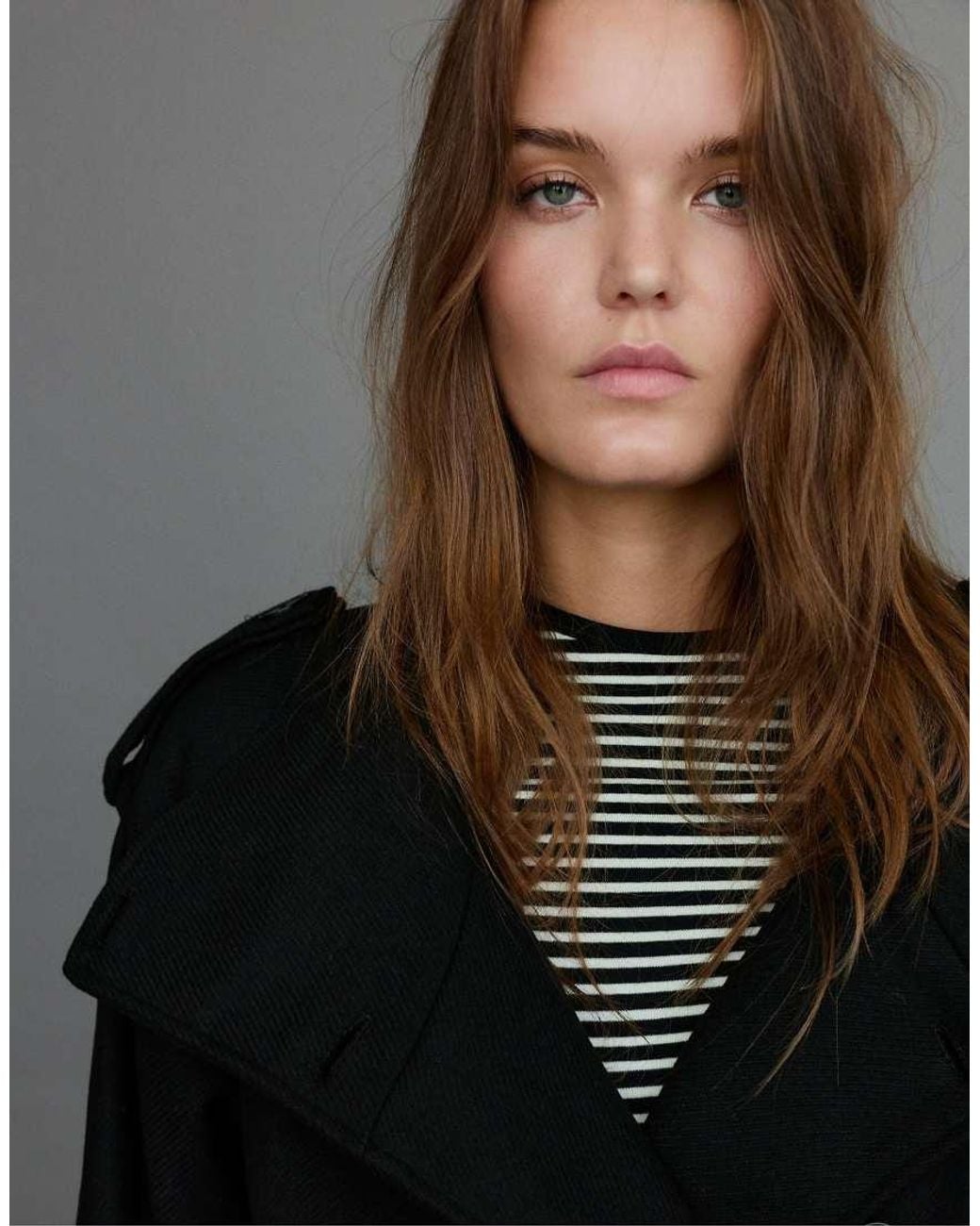 Pull&Bear Black Short Felt Belted Trench Coat
