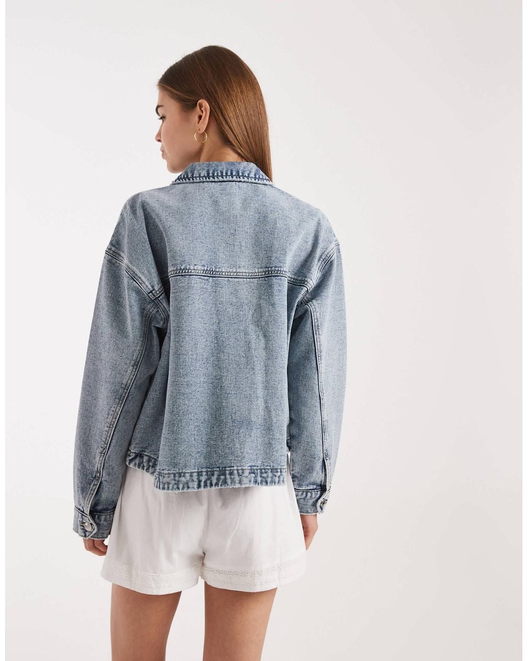 Vero Moda Blue Denim Shacket With Front Pockets