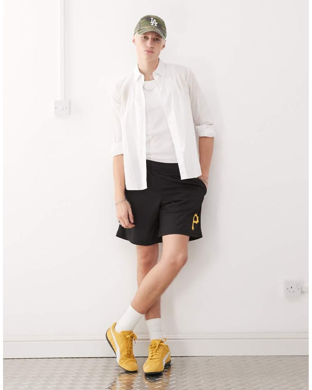 '47 White Pittsburgh Pirates Imprint Logo Shorts for men