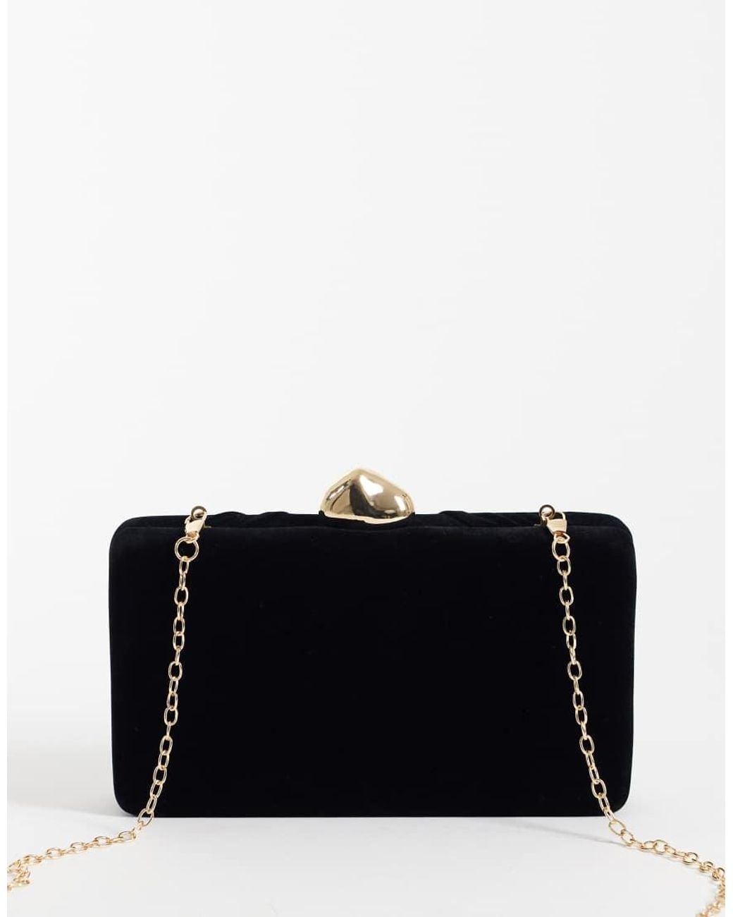 True Decadence Black Velvet Twist Clutch Bag