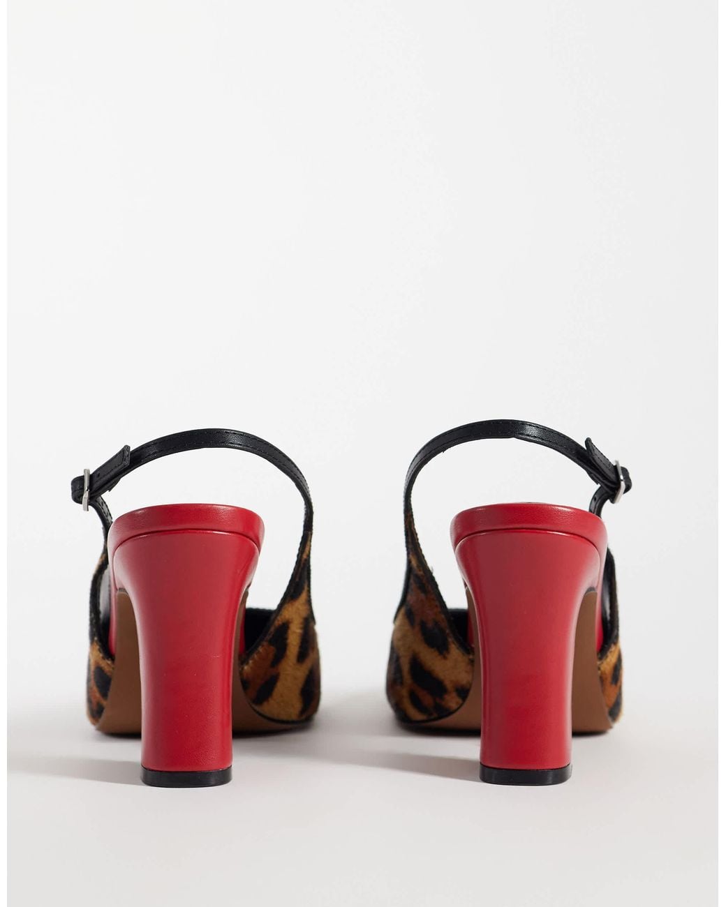 ASOS Pristine Premium Hair On Real Leather Slingback Block Heels in ...