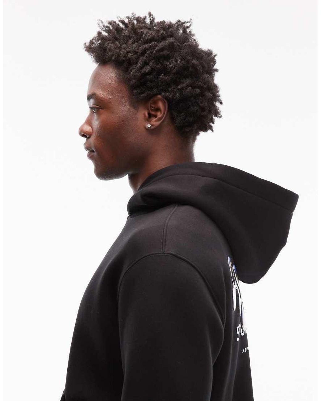 Alpha Industries Black Studio Edition Logo Hoodie for men