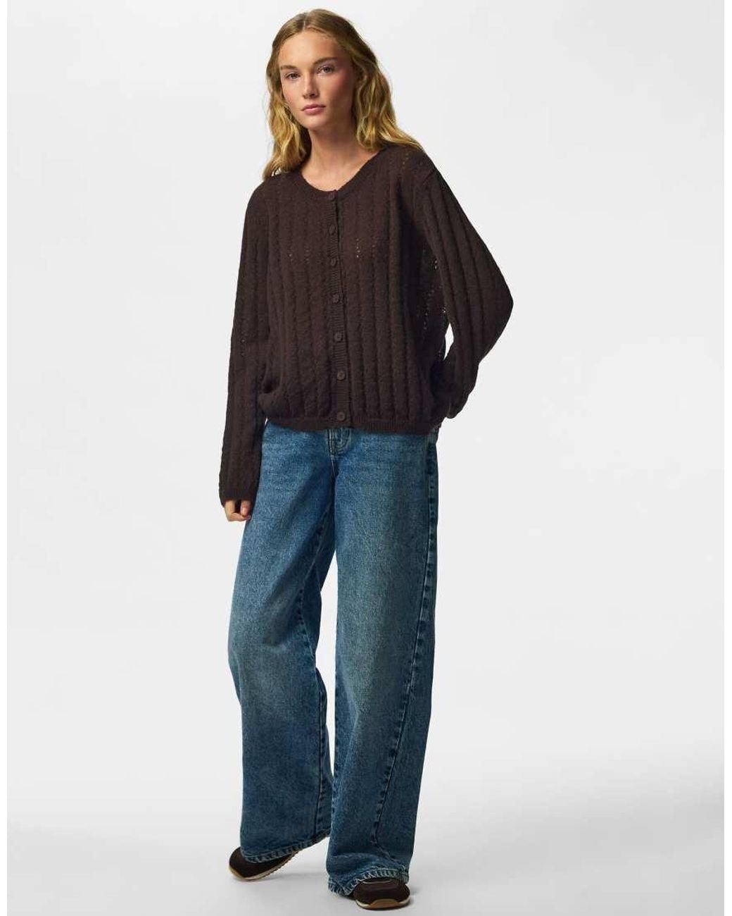 Pieces Black Knitted Cardigan