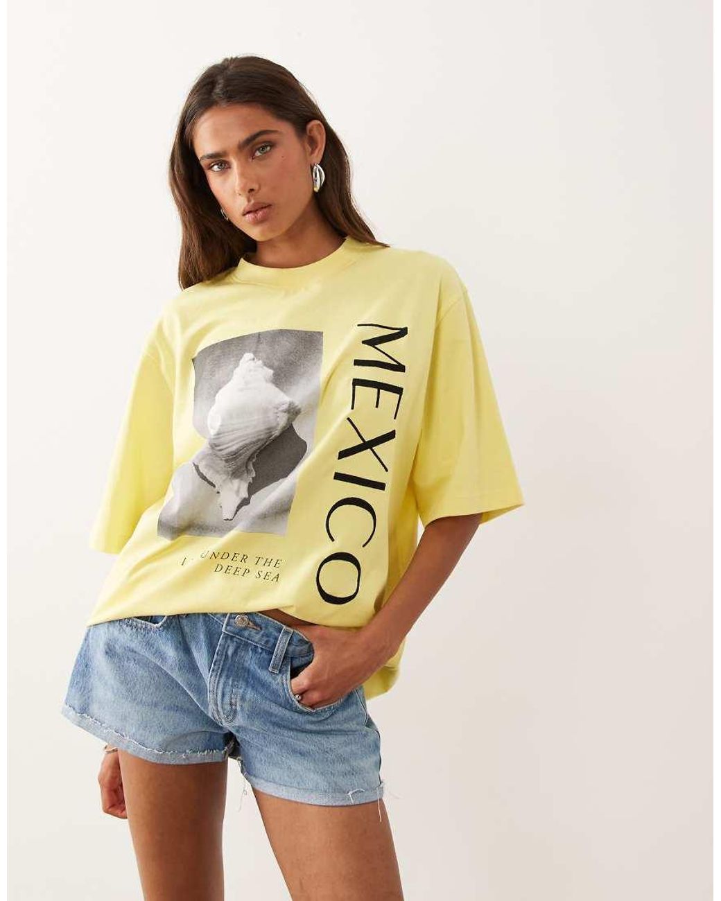 ASOS Blue Oversized Drop Shoulder T-shirt With Mexico Graphic