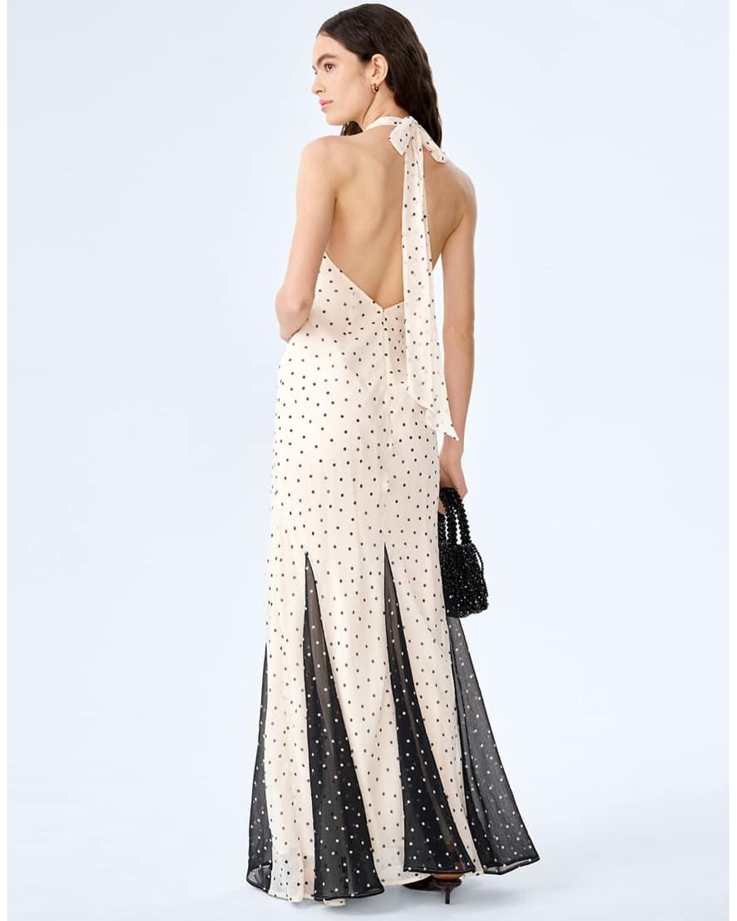 OMNES White Dresses Vivi Halterneck Chiffon Maxi Dress