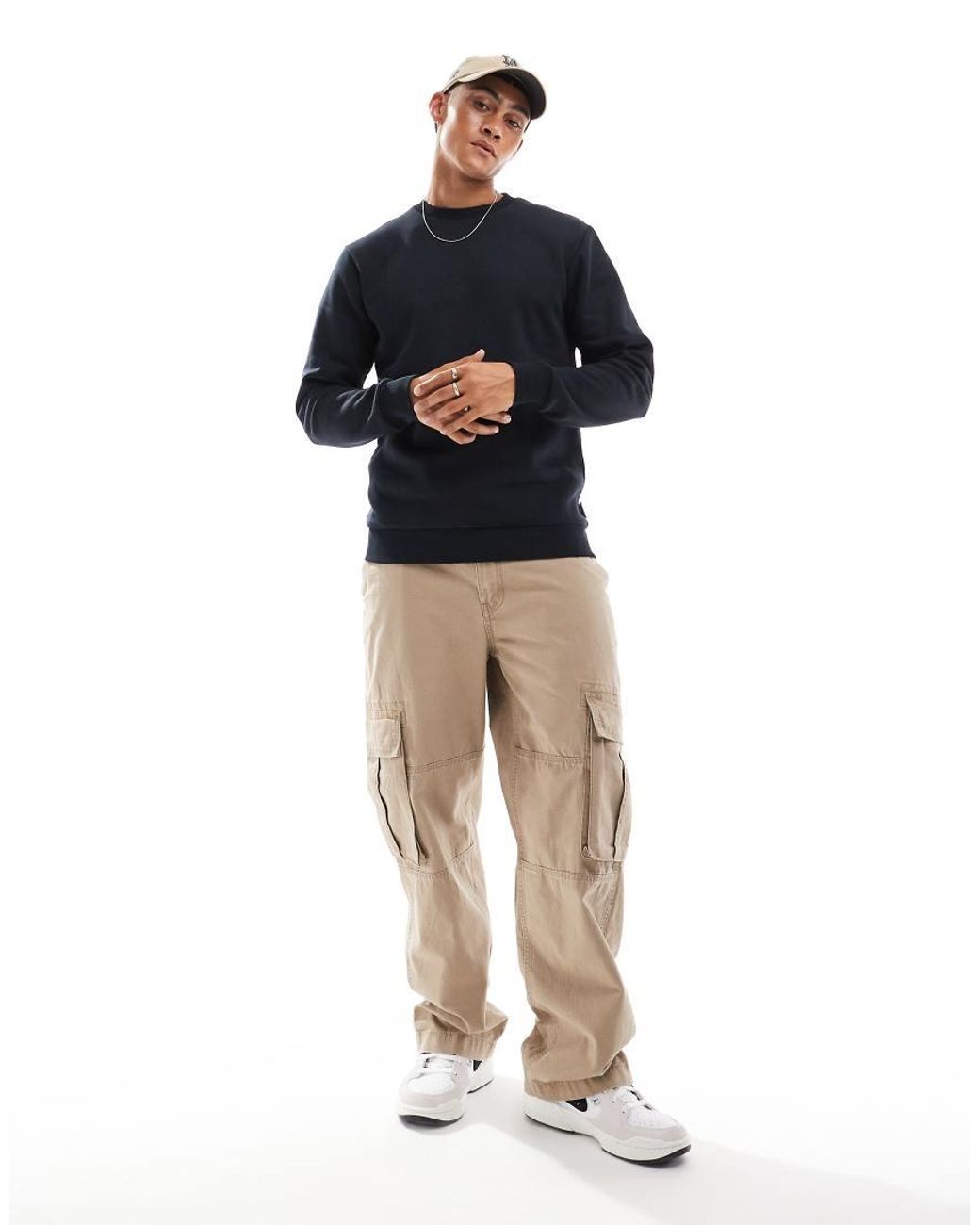 Only & Sons Black Crew Neck Sweatshirt for men