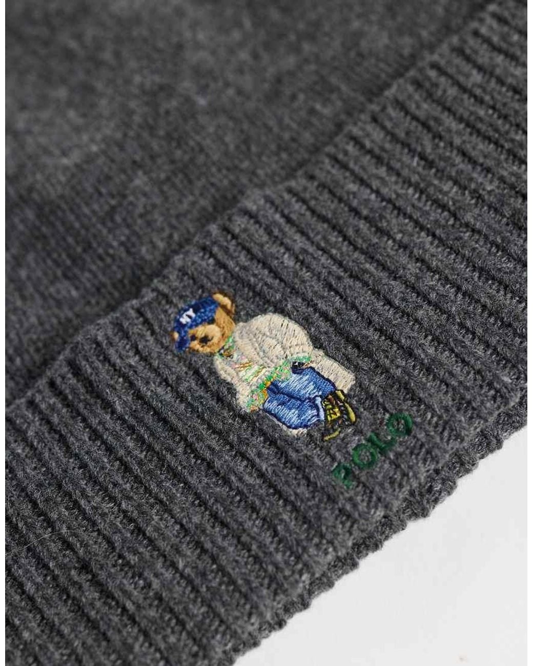 Polo Ralph Lauren Blue Bear Logo Knit Beanie for men
