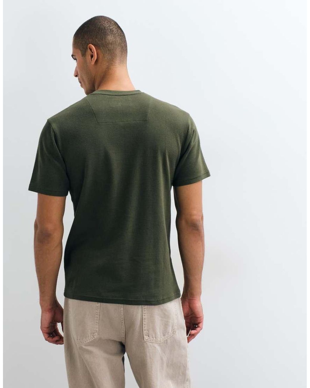 Threadbare Green Cotton Short Sleeve T-shirt for men