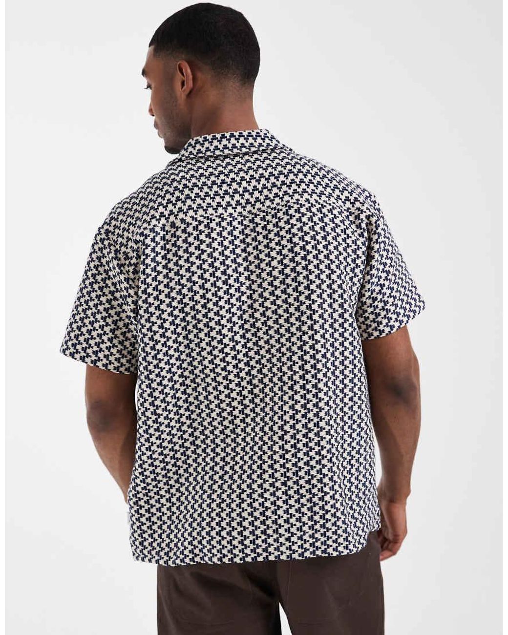 Jack & Jones Gray Textured Print Shirt for men