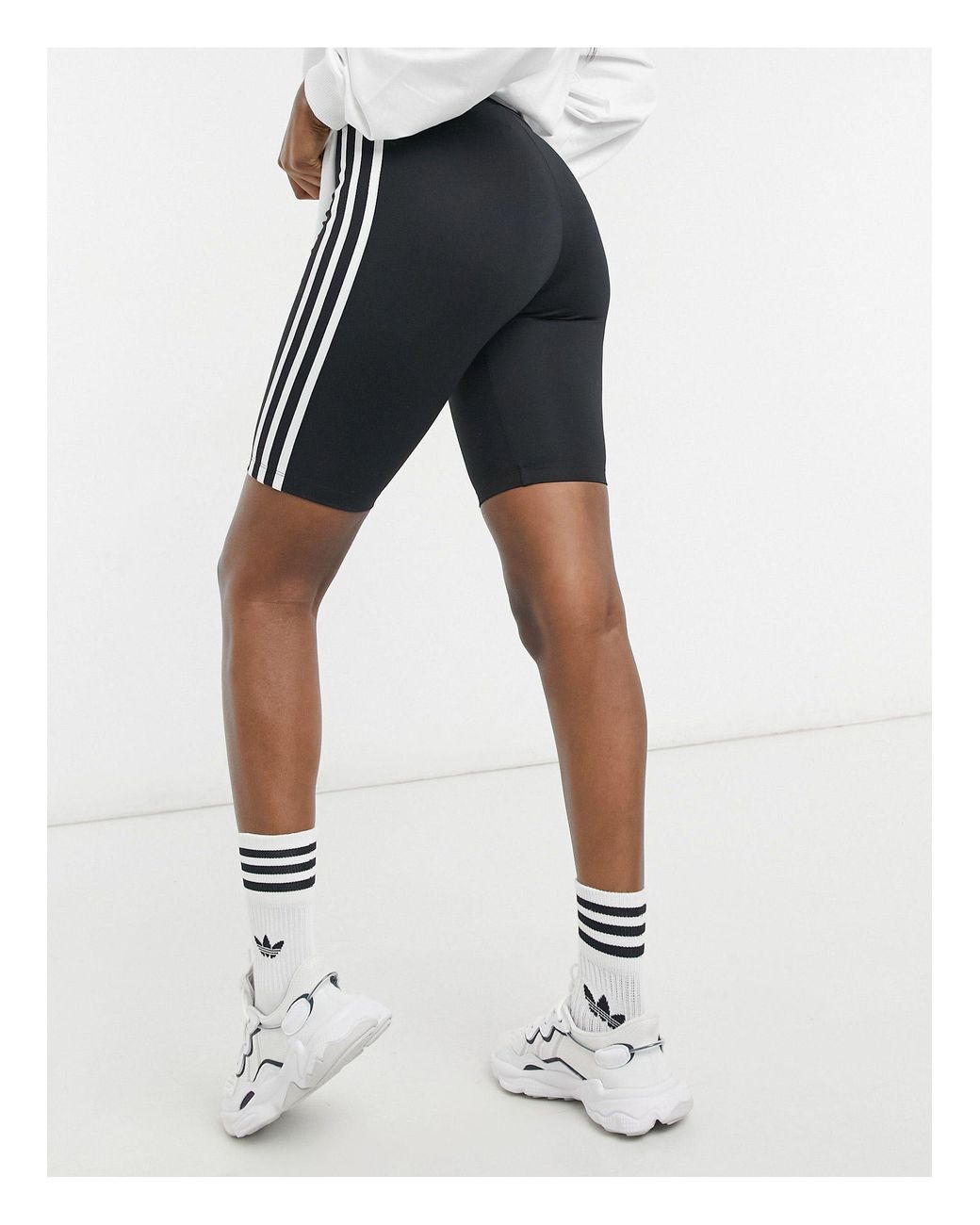 adidas originals adicolor high waisted three stripe legging in black