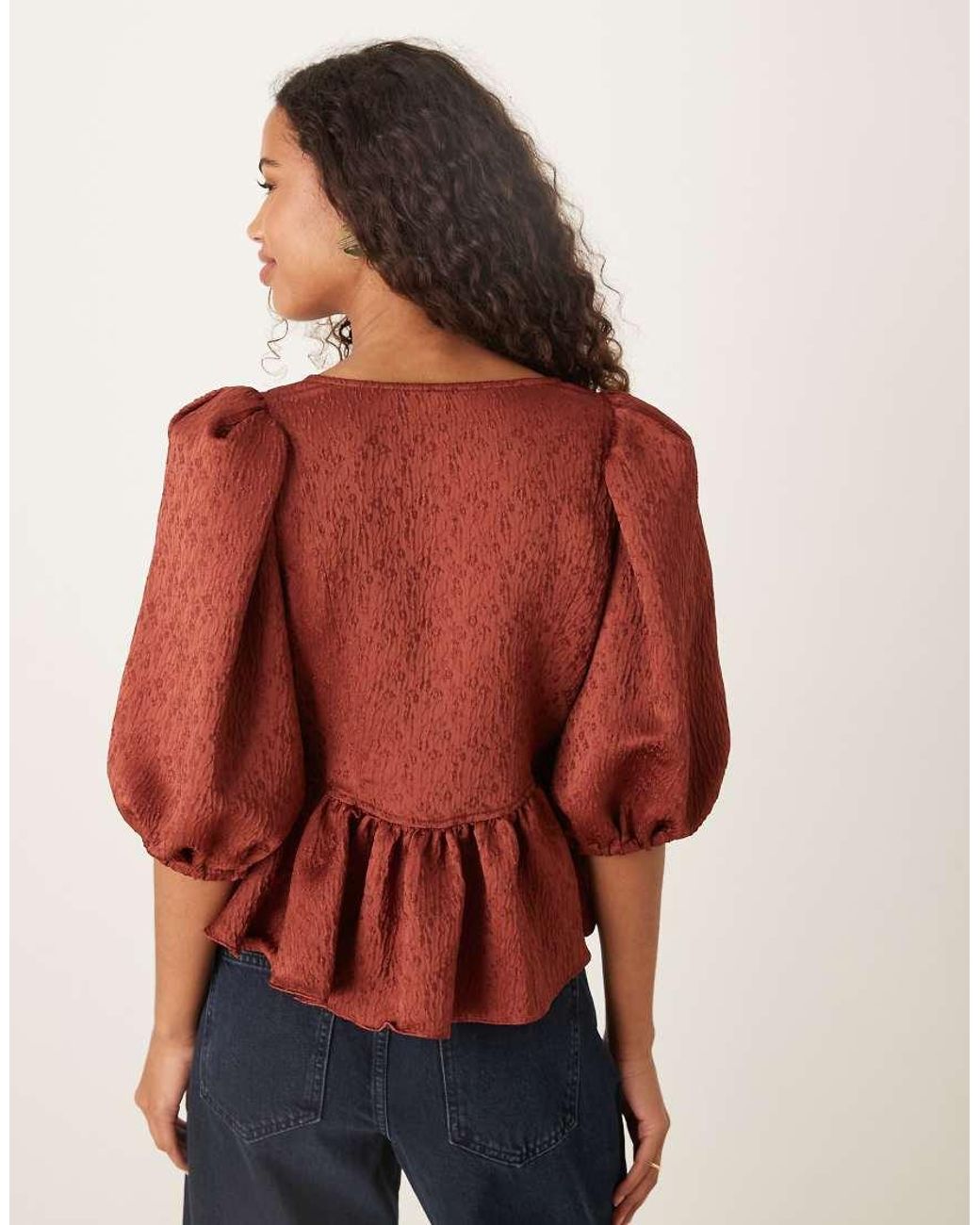 Free People Red Pamela Bow Top