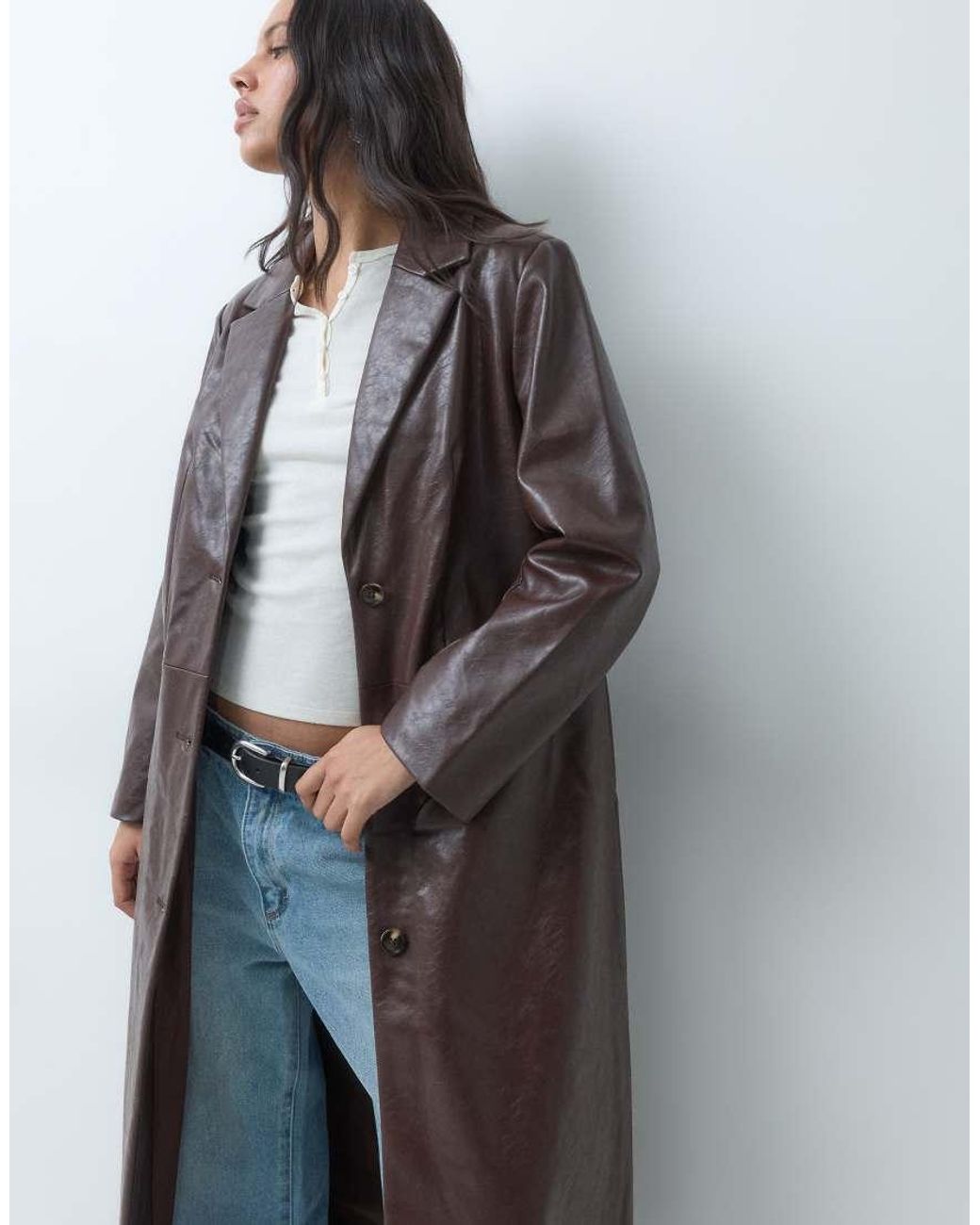Trench Maxi Elegante di Object in Blue