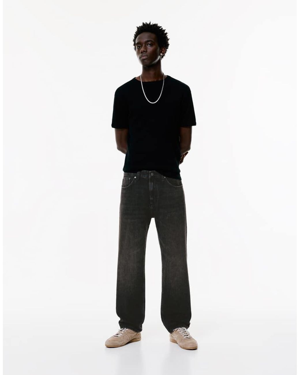 Pull&Bear Black Straight-leg Vintage Jeans for men