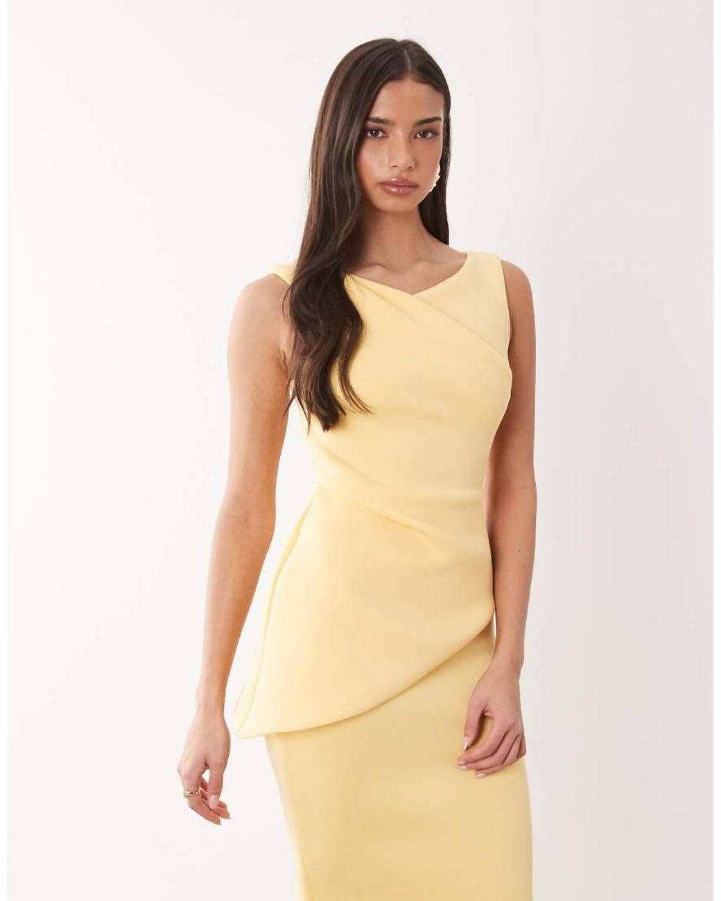 ASOS Natural Drape Asymmetric Midi Dress