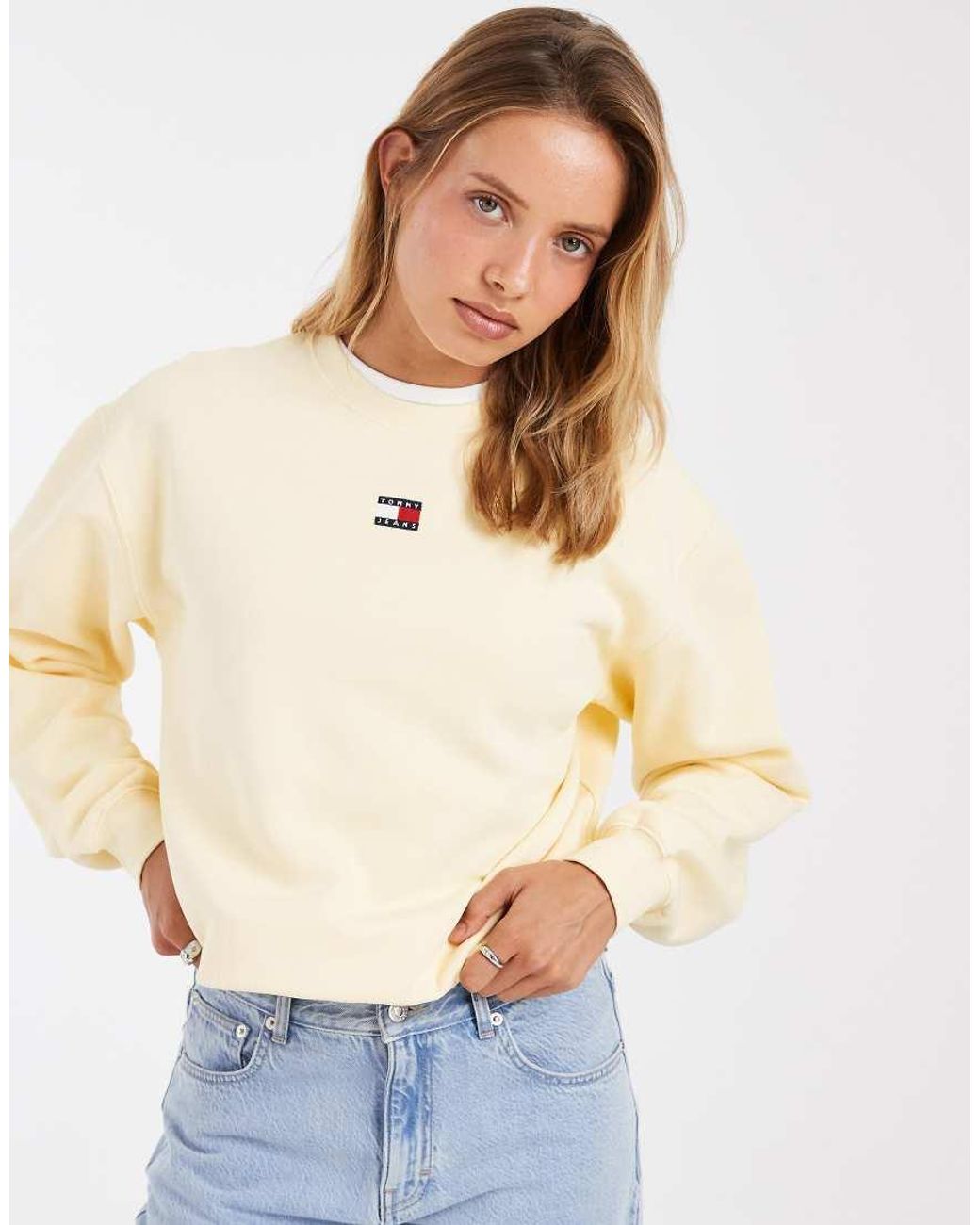 Tommy Hilfiger Natural Badge Logo Crew Neck Sweatshirt