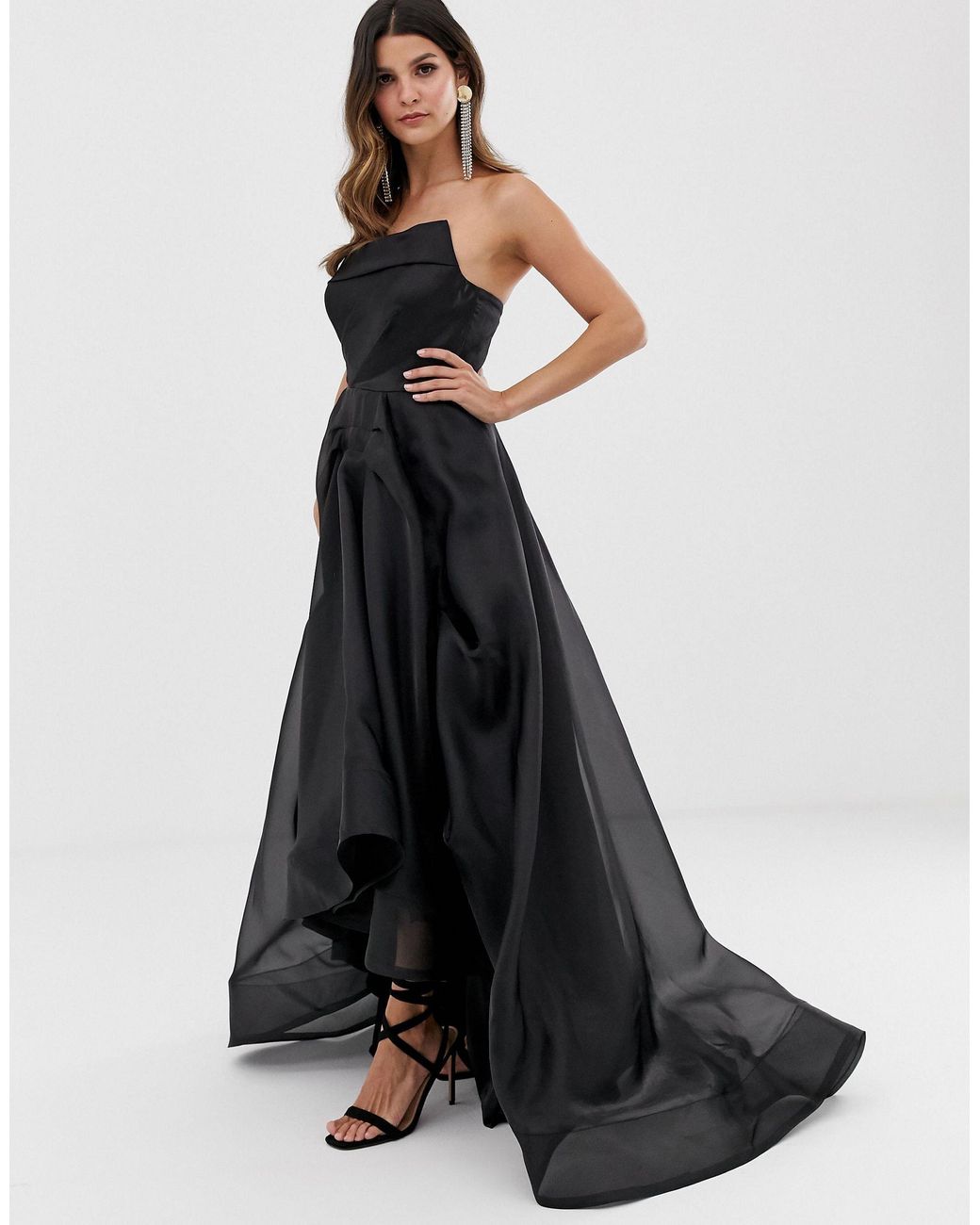 bariano full maxi dress with origami bust detail