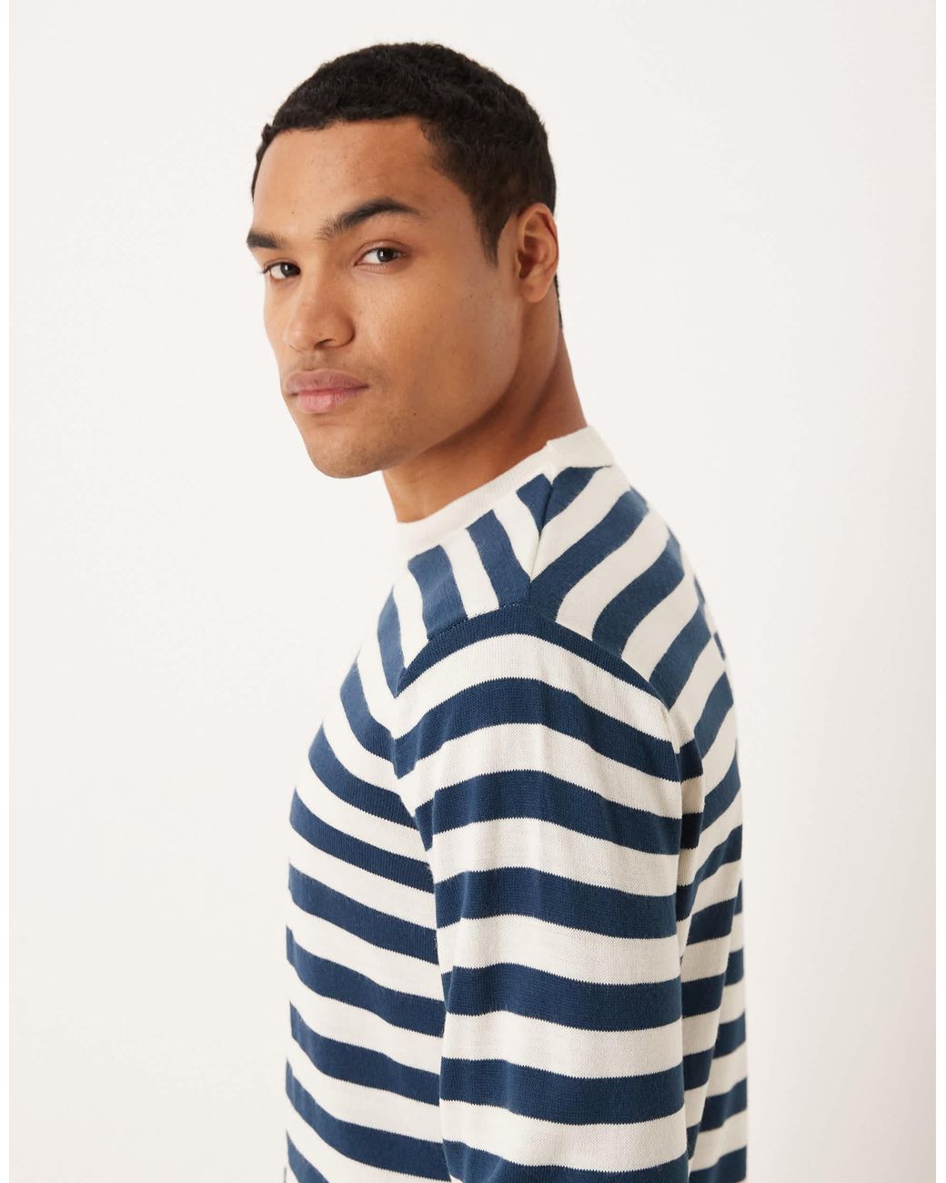 ASOS Blue Relaxed Knit Long Sleeve Crew Neck T-shirt for men