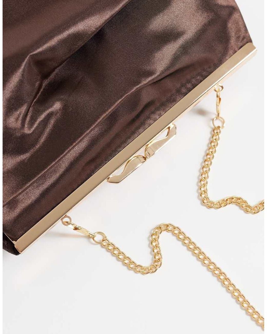 True Decadence Brown Framed Clutch Bag