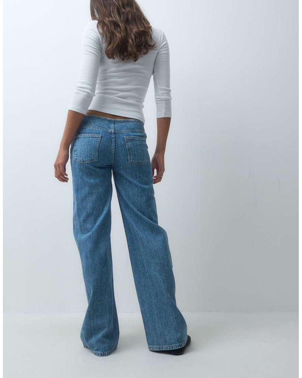 Mango Blue Teen Low Rise Straight Jean