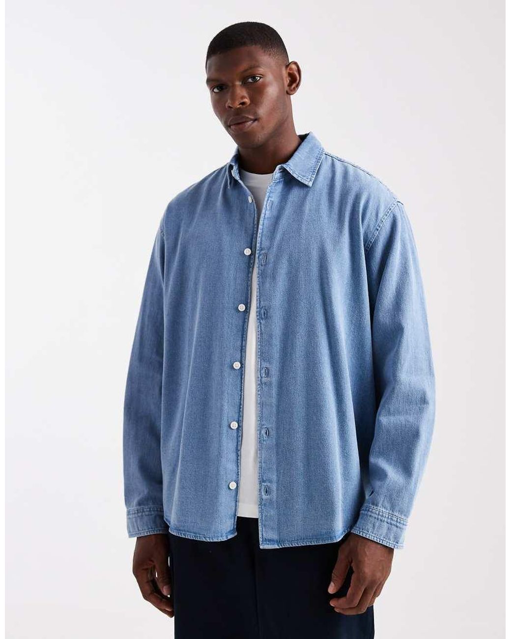 Jack & Jones Blue Oversized Denim Shirt for men