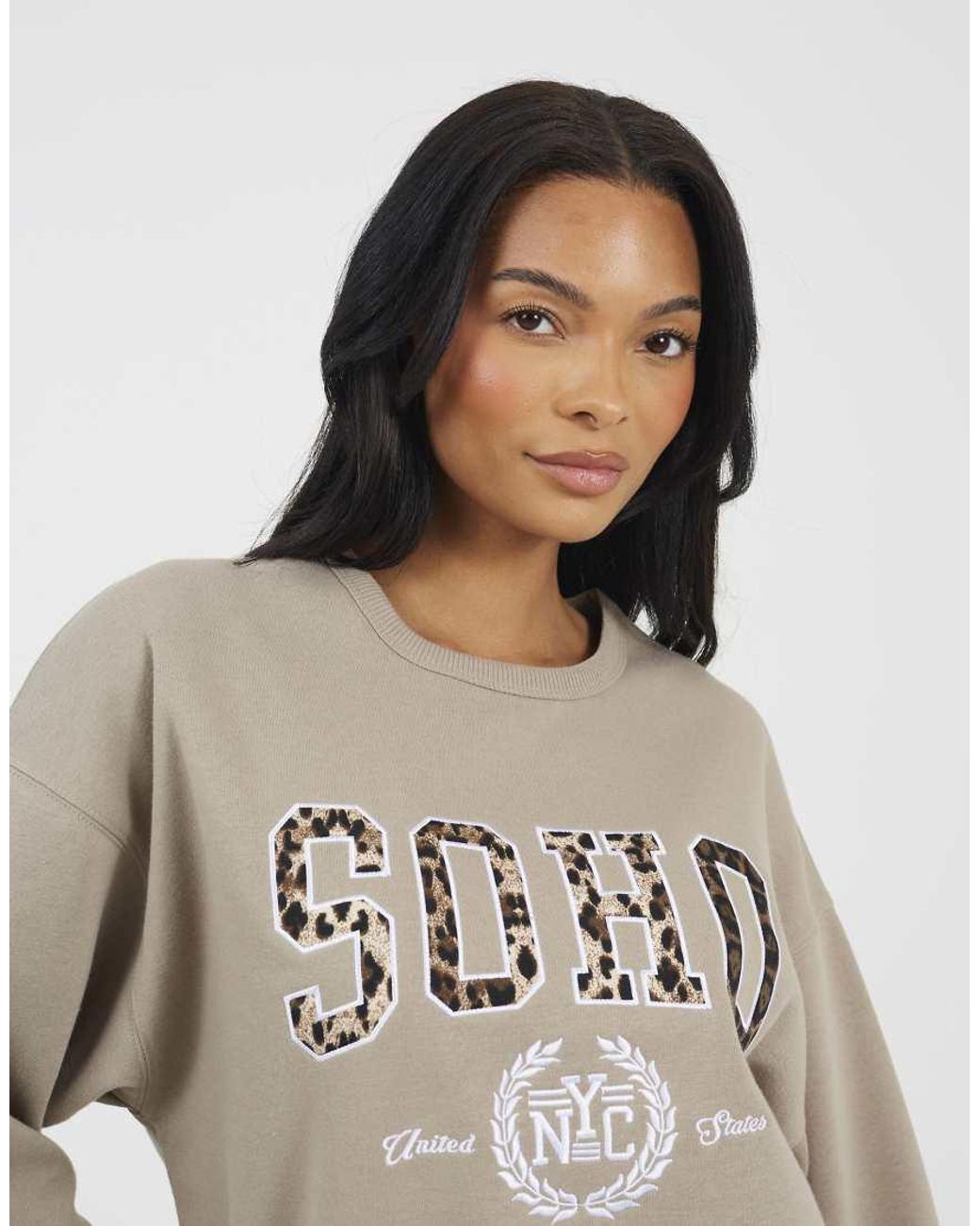 Brave Soul Natural Slogan Crew Neck Sweatshirt