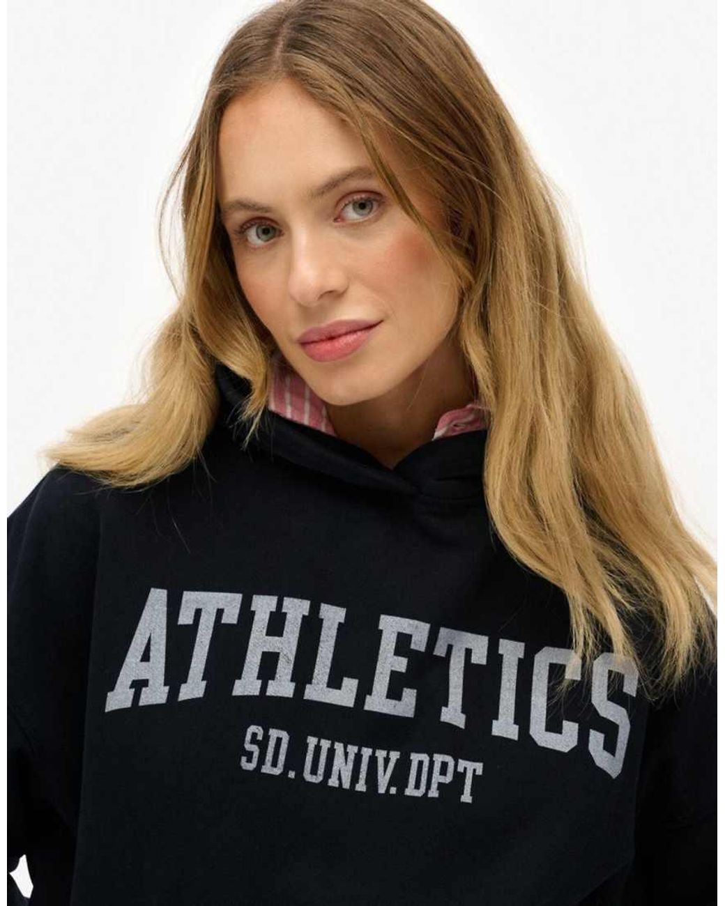 Superdry Black Athletic Essentials Relaxed Hoodie