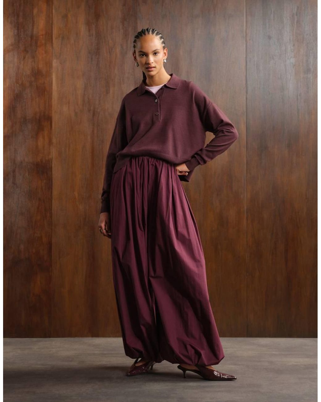 ASOS Brown Cotton Balloon Trouser