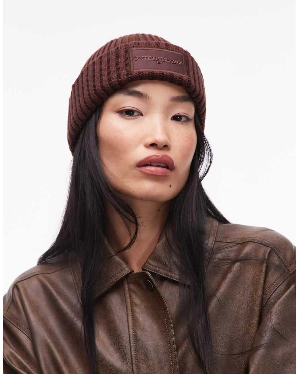 Tommy Hilfiger Brown Thick Rib Beanie