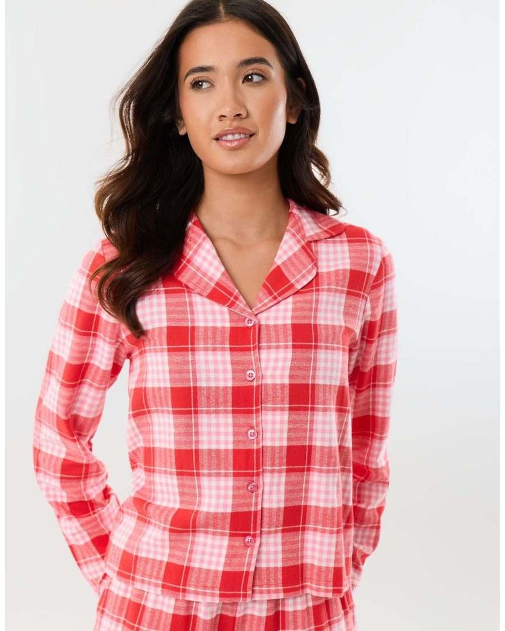 Threadbare Pink Cotton Button Up Pyjama Set