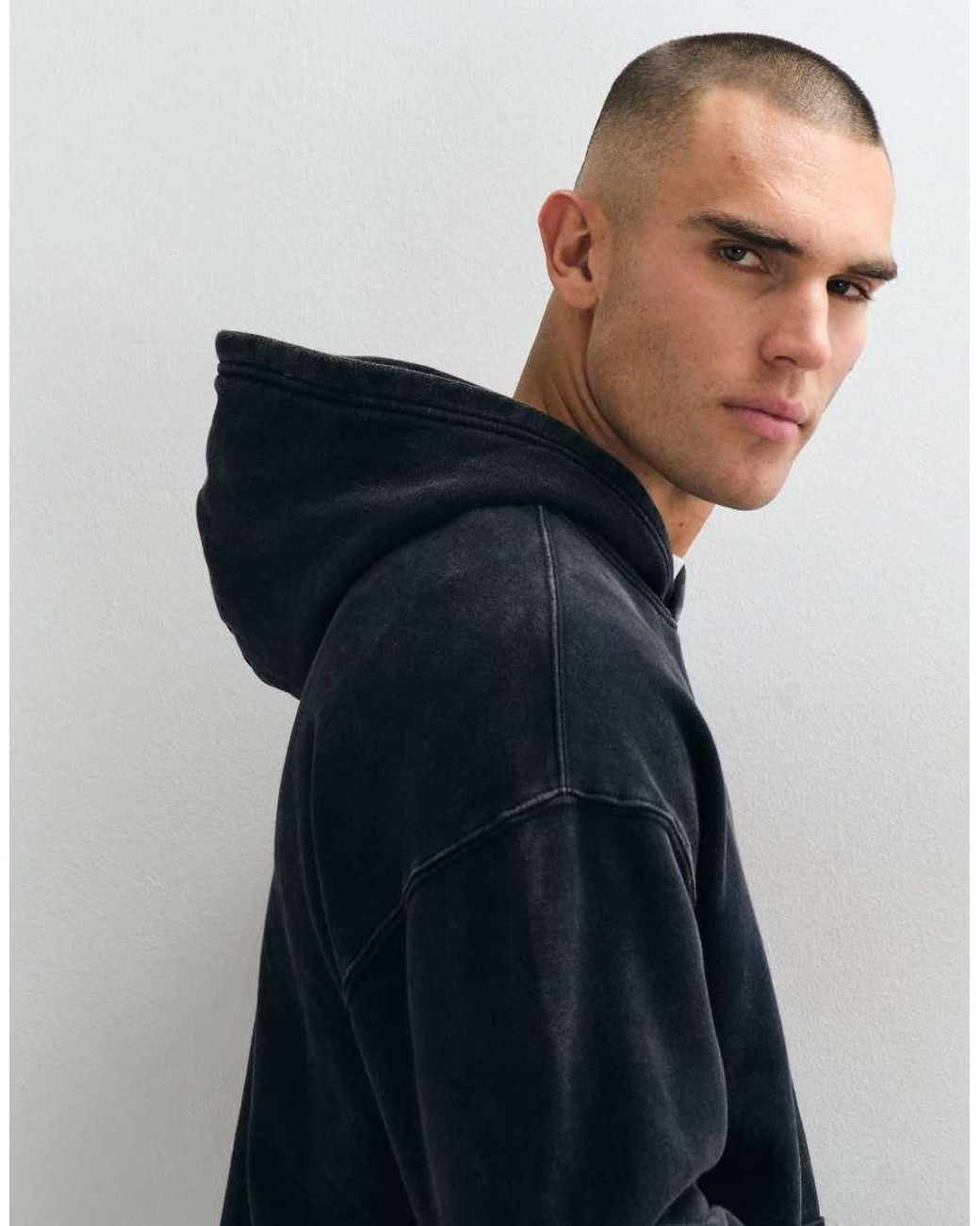 Hollister Blue Boxy Fit Hoodie for men