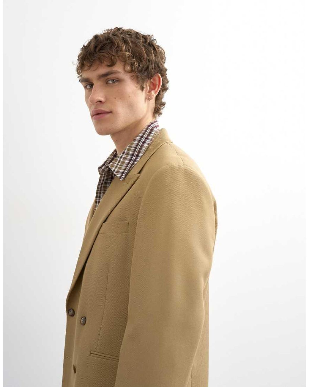 Topman Natural Relaxed Twill Suit Jacket for men