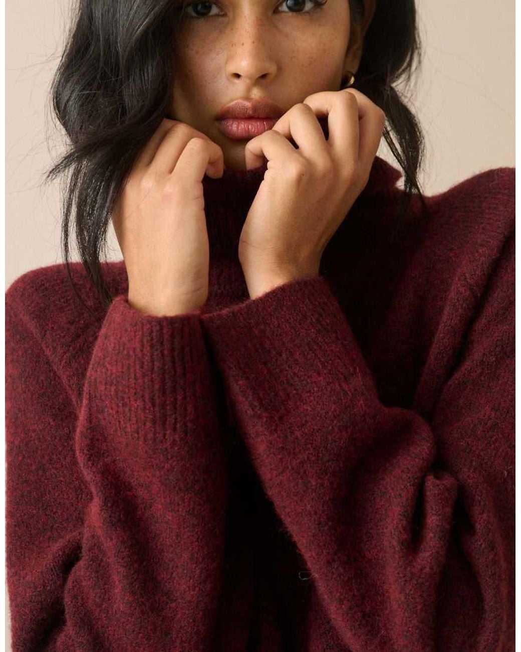 Nobody's Child Red Roll-Neck Oversized Jumper