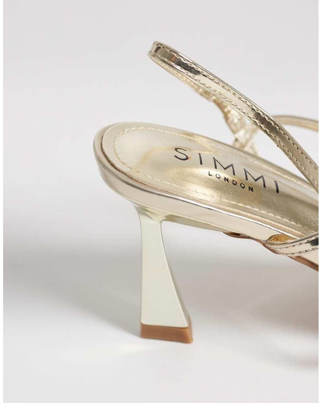 SIMMI Metallic Simmi London Gillespie Wide Fit High Heeled Sandals