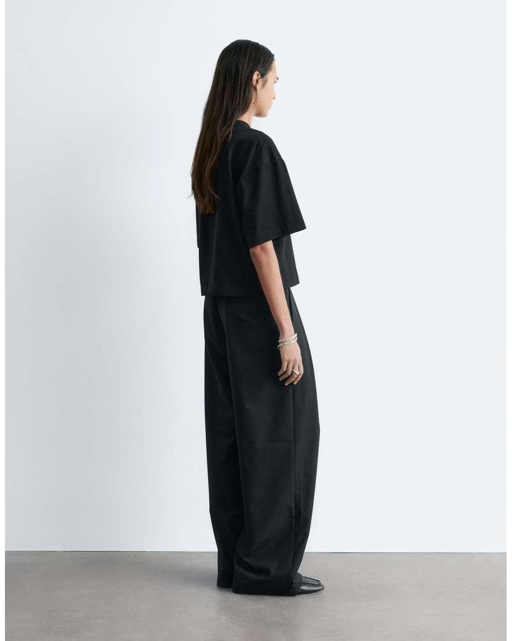 & Other Stories Black Boxy Oversized T-shirt