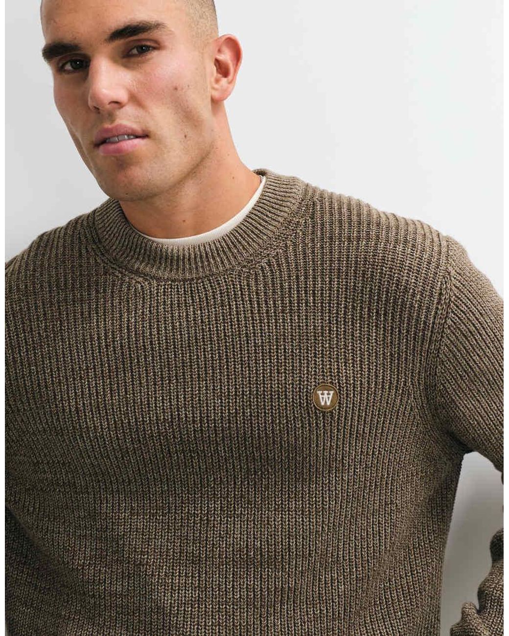 DOUBLE A by WOOD WOOD Gray 100% Cotton Halum Knit Jumper for men
