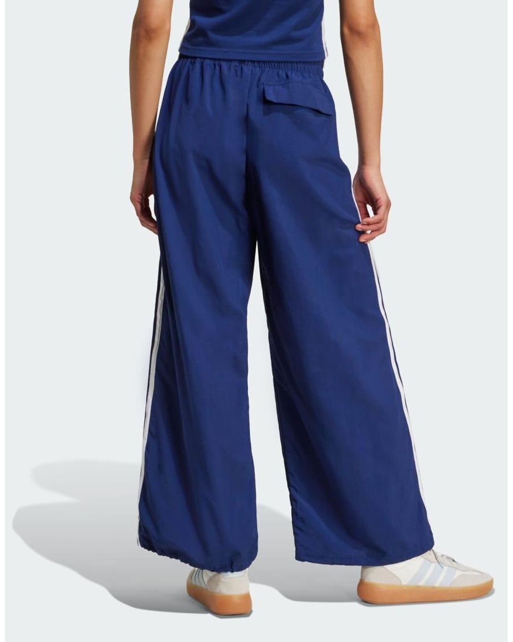Adidas Originals Blue Essentials 3-Stripes Lifestyle Woven Parachute Tracksuit Bottoms