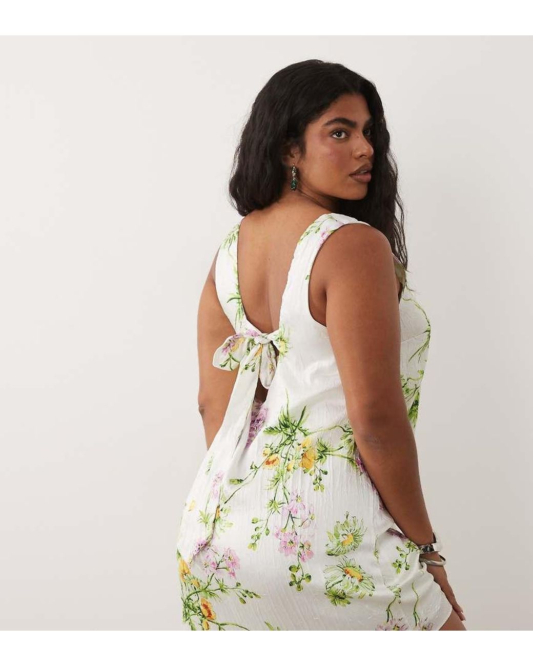 ASOS Multicolor Asos Design Curve Shift Mini Dress With Bow Back Detail