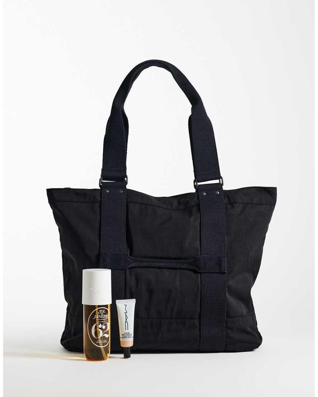 Weekday Black Large Nylon Tote Bag