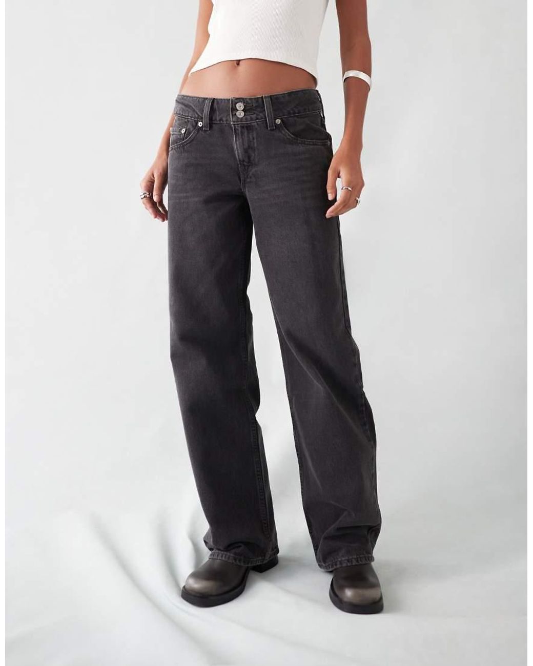 Levi's White Superlow Loose Jeans