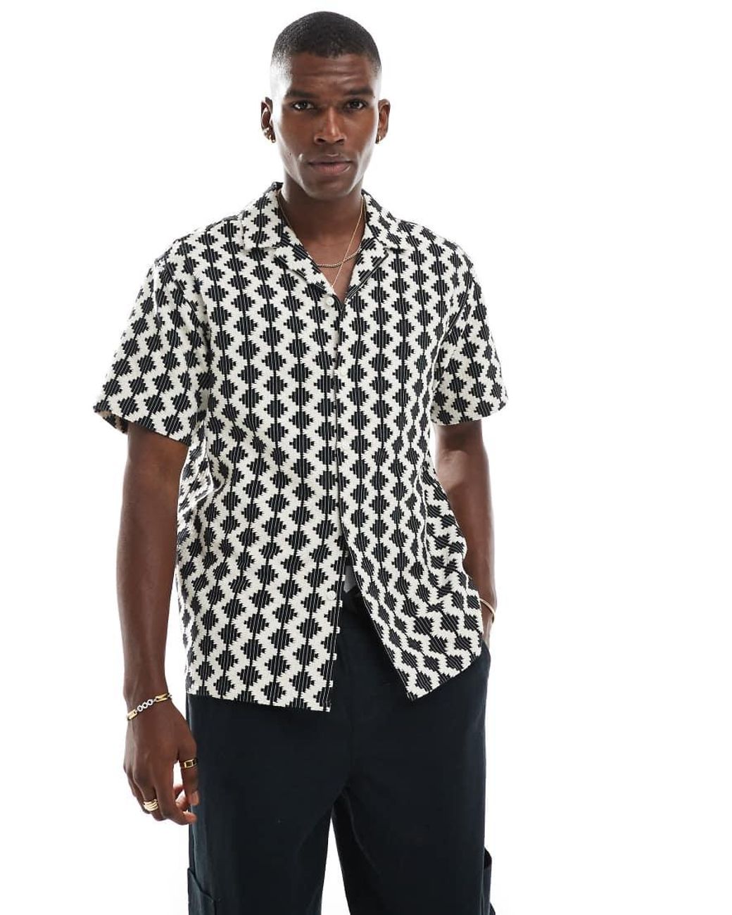 Jack & Jones Black Texture Shirt for men