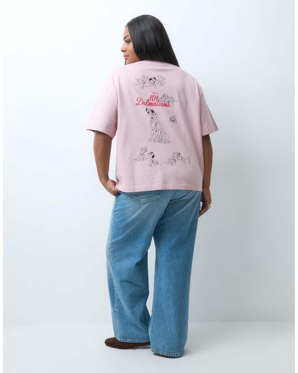ASOS Pink Asos Design Disney Curve Oversized T-Shirt With 101 Dalmatian Print